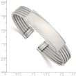 Stainless Steel Polished and Textured Engraveable Cuff Bangle