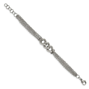 Stainless Steel Oval Chain with 1in ext. Bracelet