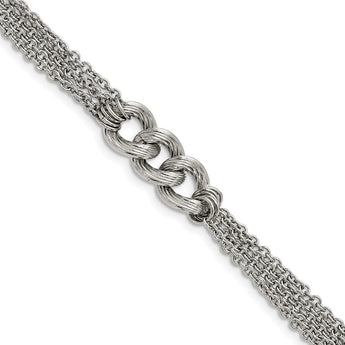 Stainless Steel Oval Chain with 1in ext. Bracelet