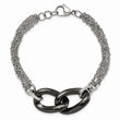 Stainless Steel And Black Ceramic Polished 7.75in w/ .25in ext. Bracelet