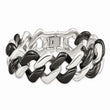 Stainless Steel And Black Ceramic Polished Bracelet