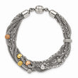 Stainless Steel Rose and Yellow IP-plated Mesh Bracelet