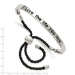 Stainless Steel Polished Bolo/Friendship Adjustable Bracelet