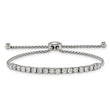 Stainless Steel Polished with CZ Adjustable Bracelet