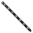 Stainless Steel Polished Black IP w/Sedimentary Rock Inlay 8.5in Bracelet
