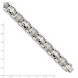 Stainless Steel Brushed and Polished Cross 8.25in Heavy Link Bracelet