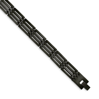 Stainless Steel Brushed Black-plated 8.5in Bracelet