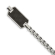 Stainless Steel Brushed & Polished w/Black Carbon Fiber Inlay 8.25in Bracel