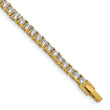 Stainless Steel Polished Yellow IP-plated with CZ 7.5in Tennis Bracelet