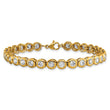 Stainless Steel Yellow IP-plated Polished CZ Tennis w/ 1in ext. Bracelet