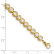 Stainless Steel Yellow IP-plated Polished CZ Tennis w/ 1in ext. Bracelet