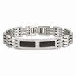 Stainless Steel Black Carbon Fiber Inlay 8.5in ID Bracelet