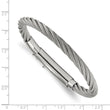 Stainless Steel Polished Twisted Wire Adjustable 7in to 7.75in Bangle