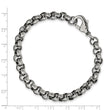 Stainless Steel Polished Textured Link 8.25in Bracelet