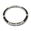 Stainless Steel Brushed and Polished Carbon Fiber Inlay Hinged Bangle