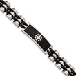 Stainless Steel Brushed and Polished Black IP-plated 8.25in ID Bracelet