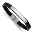 Stainless Steel Polished Leather 8.5in ID Bracelet