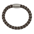 Stainless Steel Brushed Wire and Rubber Braided 8.5in Bracelet