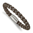 Stainless Steel Brushed Wire and Rubber Braided 8.5in Bracelet