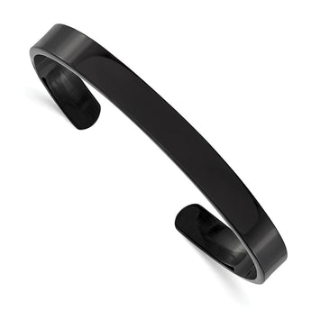 Stainless Steel Black IP-plated Cuff Bangle