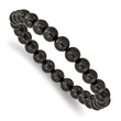 Black Wood Bead Stretch Bracelet