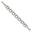 Stainless Steel Polished Circle Link 7.5 inch w/ 1inch ext Bracelet