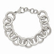 Stainless Steel Polished Circle Link 7.5 inch w/ 1inch ext Bracelet