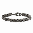 Stainless Steel Polished Gun Metal IP-plated Box Chain 8.5in Bracelet