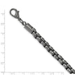 Stainless Steel Polished Gun Metal IP-plated Box Chain 8.5in Bracelet