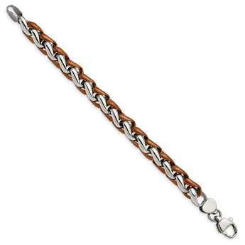Stainless Steel Polished Brown IP-plated 8.25in Bracelet
