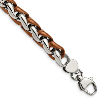 Stainless Steel Polished Brown IP-plated 8.25in Bracelet