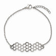Stainless Steel Polished Honeycomb 7in with 1in ext. Bracelet