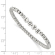 Stainless Steel Antiqued and Polished LOVE Stretch Bracelet