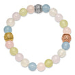 Stainless Steel Polished Rose/Yellow IP MultiColor Chalcedony Stretch Brace