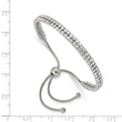 Stainless Steel Polished Preciosa Crystal Adjustable Bracelet