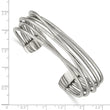 Stainless Steel Polished Twisted 18.00mm Cuff Bangle