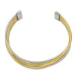 Stainless Steel Polished Yellow IP-plated Twisted Cuff Bangle
