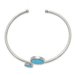 Stainless Steel Polished with Reconstructed Turquoise Flexible Bangle