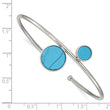 Stainless Steel Polished with Reconstructed Turquoise Flexible Bangle