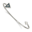 Stainless Steel Polished with Reconstructed Turquoise Triangle Bangle
