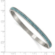 Stainless Steel Polished w/Preciosa Crystal 4.75mm Hinged Bangle