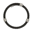 Stainless Steel Brushed and Polished Black IP Wire Flexible Bangle