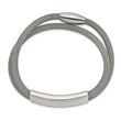 Stainless Steel Polished Mesh 2-Strand Adjustable ID Bracelet