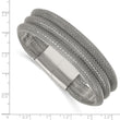 Stainless Steel Polished Mesh 3-Strand 7.5in Bracelet