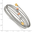 Stainless Steel Polished Rose and Yellow IP-plated Flexible Coil Bangle