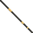 Stainless Steel Brushed Yellow IP w/Hematite 7in w/1.25in ext Bracelet