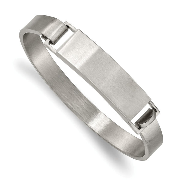 Stainless Steel Brushed ID Cuff 7.80mm Bangle