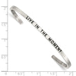Stainless Steel Polished Enamel/Crystal IN THE MOMENT 3mm Cuff Bangle