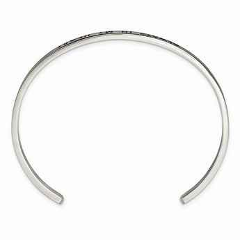 Stainless Steel Polished Enamel/Crystal ALWAYS IN MY HEART 3mm Bangle