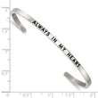 Stainless Steel Polished Enamel/Crystal ALWAYS IN MY HEART 3mm Bangle